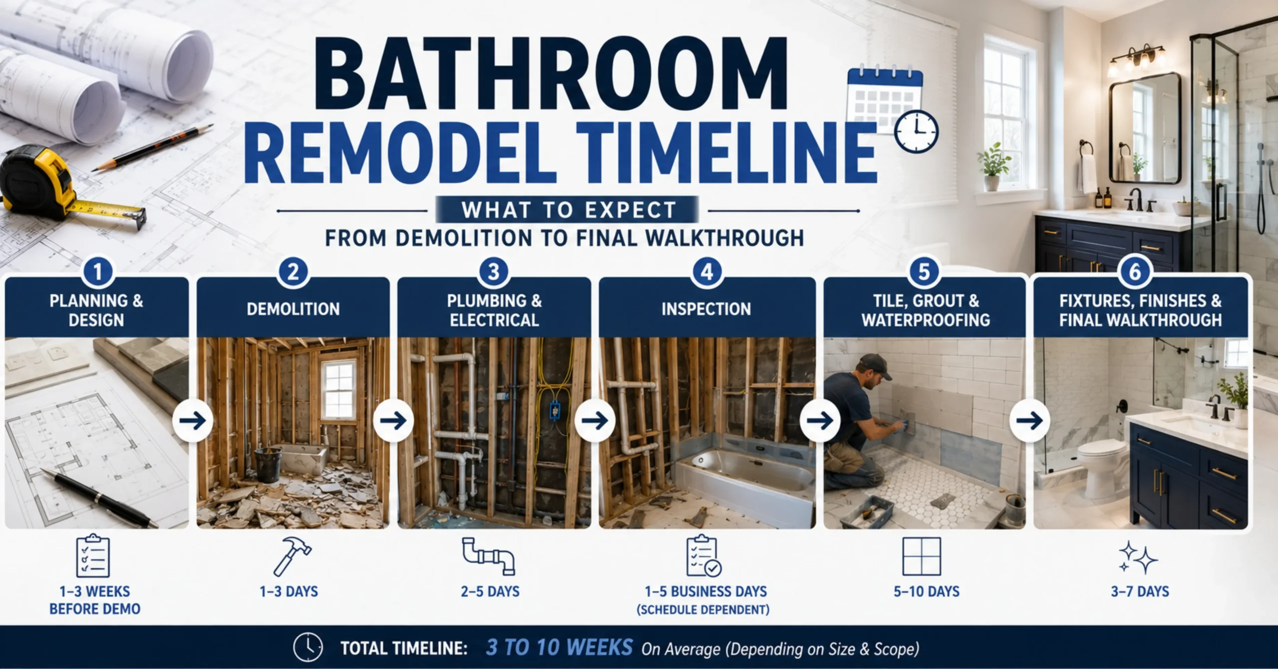 Bathroom Remodel Timeline What to Expect