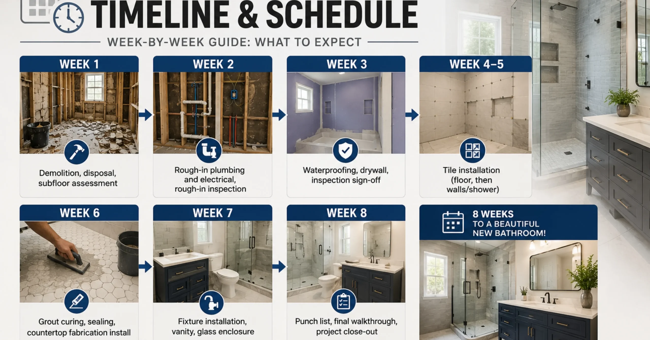 Bathroom Remodel Week-by-Week Schedule