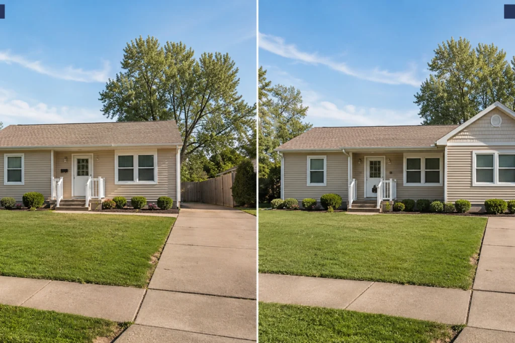 Home Addition Before and after image